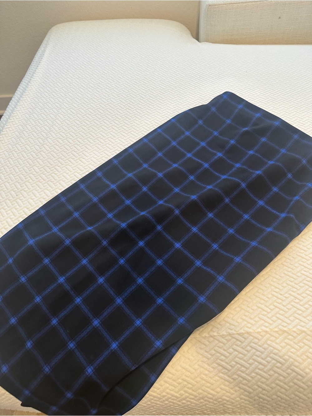 Old Navy Black Pencil Skirt with Blue Plaid